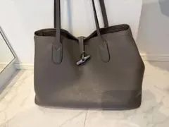 【中古】ロンシャン ロゾ レザートートバッグ A4収納可 グレージュ