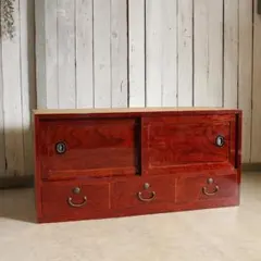 綺麗な前欅の戸棚×引き出し3杯　タンス　収納　古家具　古民家　時代家具