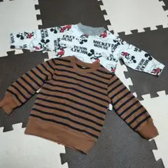 ミッキーマウス長袖カットソー 80cm トレーナー 男の子 長袖