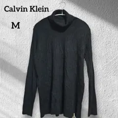 カルバンクライン 【M】 黒 タートルネックセーター レディース トップス 長袖