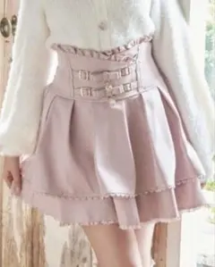 LIZLISA 2連リボンベルトスカパン