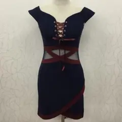 【ラスト1着】キャバドレス　ネイビー　Mサイズ　6651 定価13800円