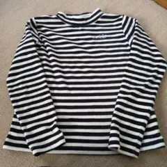 ストライプタートルネック長袖カットソー