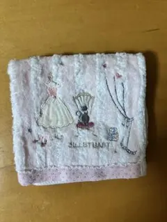 ジルスチュアート　ピンク　ドレス猫刺繍　タオルハンカチのサムネイル