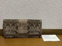COACH 長財布 シグネチャー ベージュブラウン