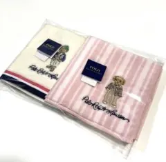 新品　ポロラルフローレン　タオルハンカチ　ポロベア刺繍　ピンク系セット　ギフト