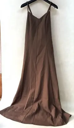 natural couture ブラウン バックリボンキャミワンピース M