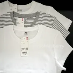 タグ付き★UNIQLOユニクロ★SサイズTシャツ3枚セット＊新品ミニT＆定番白Tのサムネイル