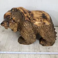 昭和レトロ　木彫り熊　北海道民芸品　アイヌ彫風