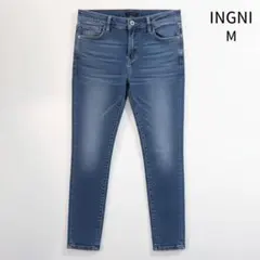 イング INGNI 美脚ストレッチスキニーデニムパンツM ウォッシュ加工 細見えのサムネイル