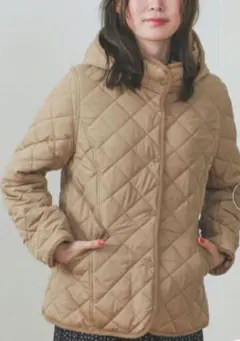 BEAMS HEART キルティング フードブルゾン　M