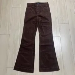 GAP ハイライズ ヴィンテージ コーデュロイ フレアパンツ ブラウン 25R