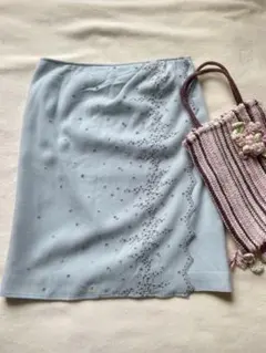 美品　MULTI MIX オンワード樫山　刺繍　巻き風　スカート　9号