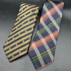 REGAL リーガル ネクタイ 2点セット 絹100% シルク ストライプ クレ