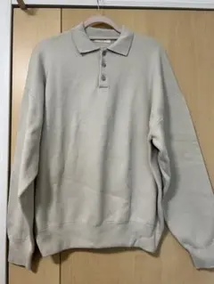 FREAK'S STORE ベージュ 長袖ニットポロシャツ