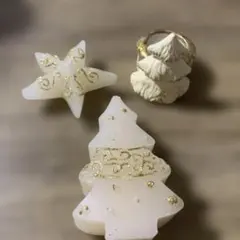 クリスマス☆ゴールドアンティーク。ツリー、スターデザインキャンドルセット。