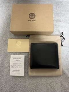 GANZO GUD2 小銭入れ付き二つ折り財布　ブラック ガンゾのサムネイル