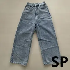 ケミカルウォッシュ ワイド デニムパンツ　SP しまむら　低身長のサムネイル