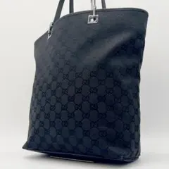 GUCCI GG キャンバス トートバッグ シルバー金具 ブラックのサムネイル