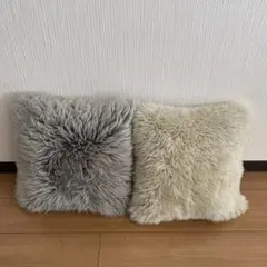 ムートン素材のクッション 2個セット