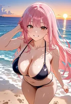 【まとめ買いお得】A4ポスター巨乳美少女水着アニメNo.377 AIイラスト