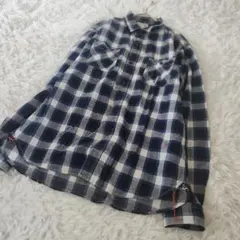 グローバルワーク ネルシャツ シャツ 長袖 大きいサイズ XL ブルー 綿