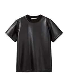 【美品】ジョンローレンスサリバン レザー風Tシャツ ブラックのサムネイル