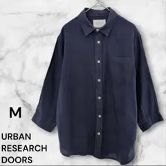 URBAN RESEARCH DOORS 七分袖シャツ【M】ネイビー 麻100のサムネイル