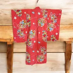 逸品　アンティーク　女児着物　錦紗ちりめん 　コレクター様　人形作家様　七五三に 逸品 アンティーク 女児着物 錦紗ちりめん コレクター様 人形作家様