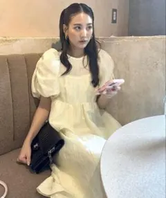 アンドレスド / ANDRÉSD バブルスリーブジャガードドレス