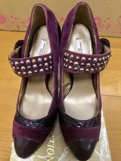 セブサ　パイソン　スタッズ　パンプス