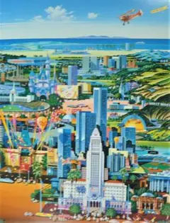 ⭐️ヒロヤマガタ　YAMAGATA 街の風景ポスター ポスター ヒロ・ヤマガタ AMERICAN TRAIN 1988 YA-14|アート