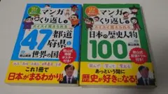 2冊セットマンガくり返しでスイスイ 47都道府県と世界の国　日本の歴史人物100