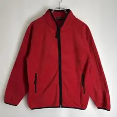 UNIQLO フリースジャケット フルジップ レッド ブラック S