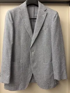 【altea】 テーラードジャケット チェック ブルー×ホワイト