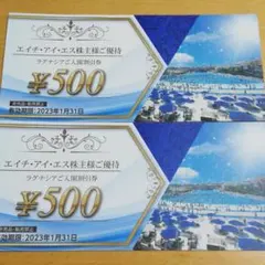 ラグナシア HIS 株主優待券 入場割引券 2枚のサムネイル
