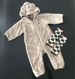 ミキハウス ファースト カバーオール 60-80cm レッグウォーマー セット