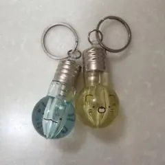 すみっコぐらし　電球型　キーホルダー ねこ　とかげ