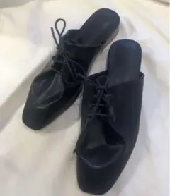 レースアップミュール パンプス