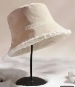 ベージュ フリース バケットハット　バスケットハット