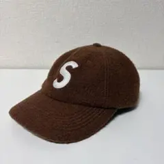 Supreme 6パネル キャップ ブラウン Sロゴ Boiled Wool