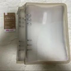 【匿名配送】◇ダイソー ６リングファイル 6穴バインダー A5 ベージュ２セット