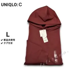 【新品未使用】UNIQLO:C◆スウェットオーバーサイズプルパーカ◆レッド《L》
