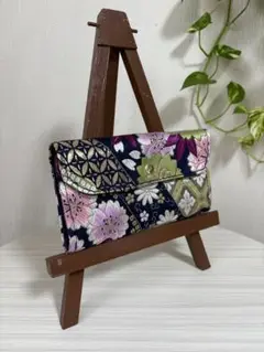 帯リメイク　和花柄のかわいい長財布