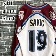 NHL⭐︎ホッケーシャツ ゲームシャツ 古着 ゆるだぼ 90s 背番号 hh2のサムネイル