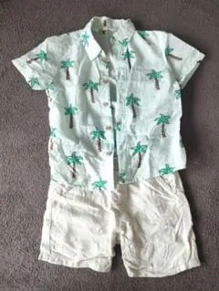 H&M半袖アロハシャツ&ZARAショートパンツ セット 90cm 100cm