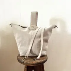 【ZARA】グレー スエード バケツ型バッグ