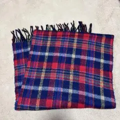 赤青チェックマフラー　リバーシブル