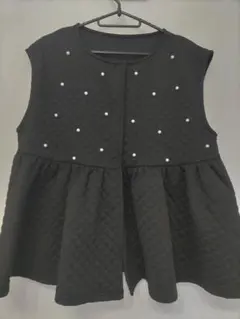 キルティング　パール　ペプラムジレ　ベスト