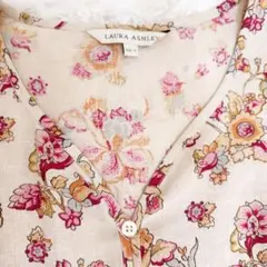 LAURA ASHLEYフラワープリント フレンチスリーブ ワンピース サイズ9